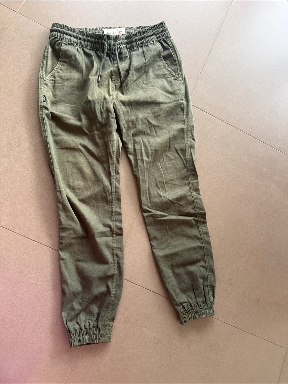 Men's Olive Drawstring Jogger Pants